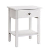 White nightstand with a drawer 