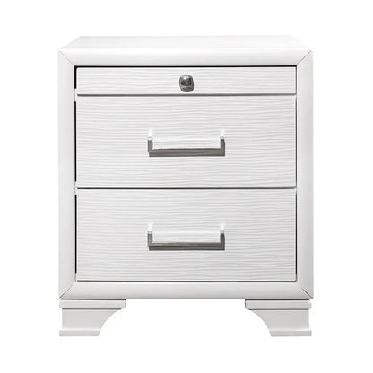 White nightstand with two drawers 