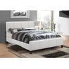 White Upholstered Double Platform Bed