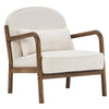 Fani Mid-Century Accent Chair with Faux Leather & Walnut Frame