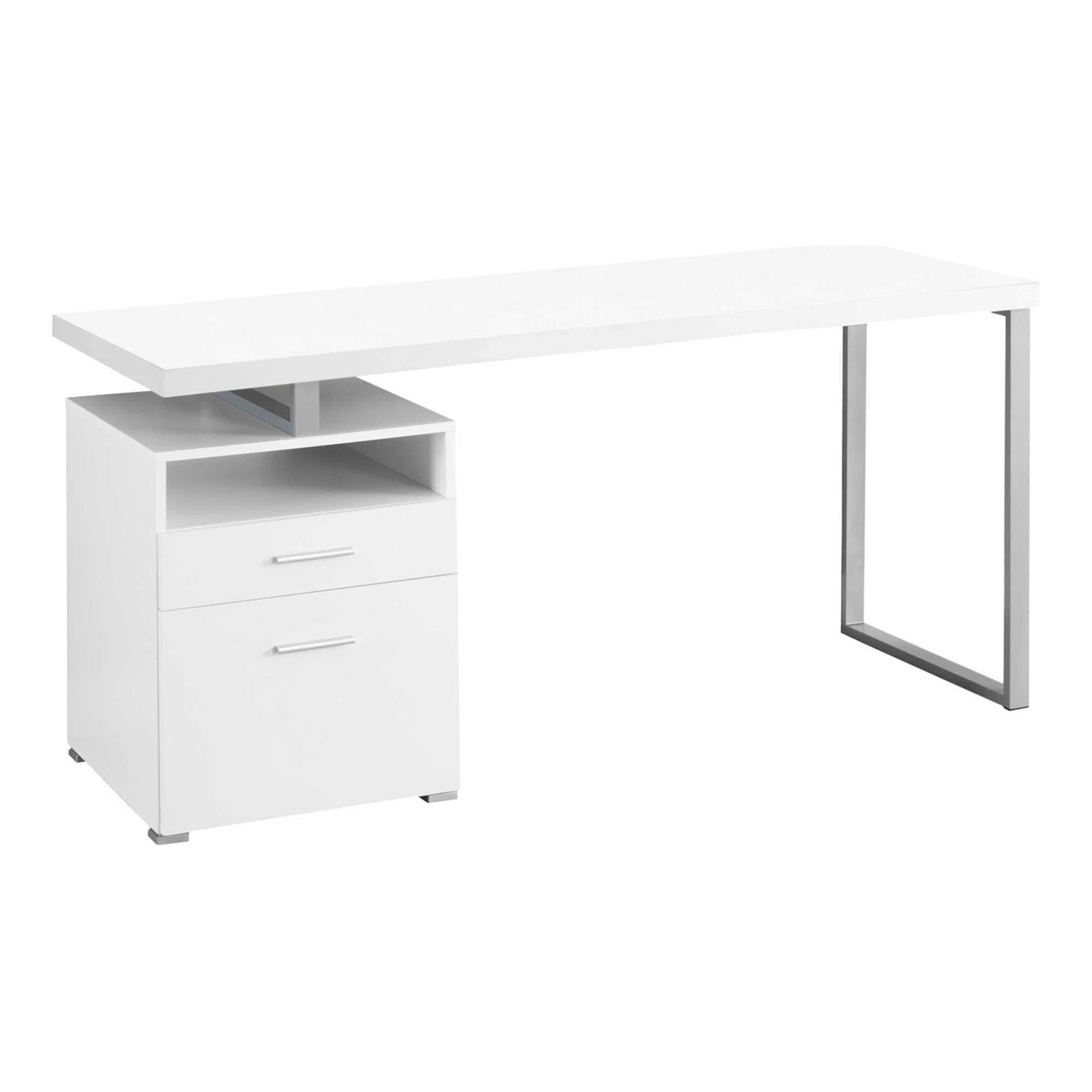 White computer desk with drawers