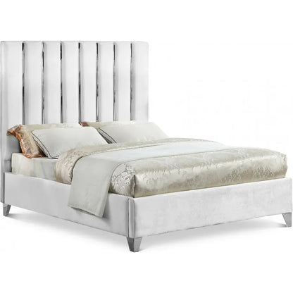 White velvet King bed