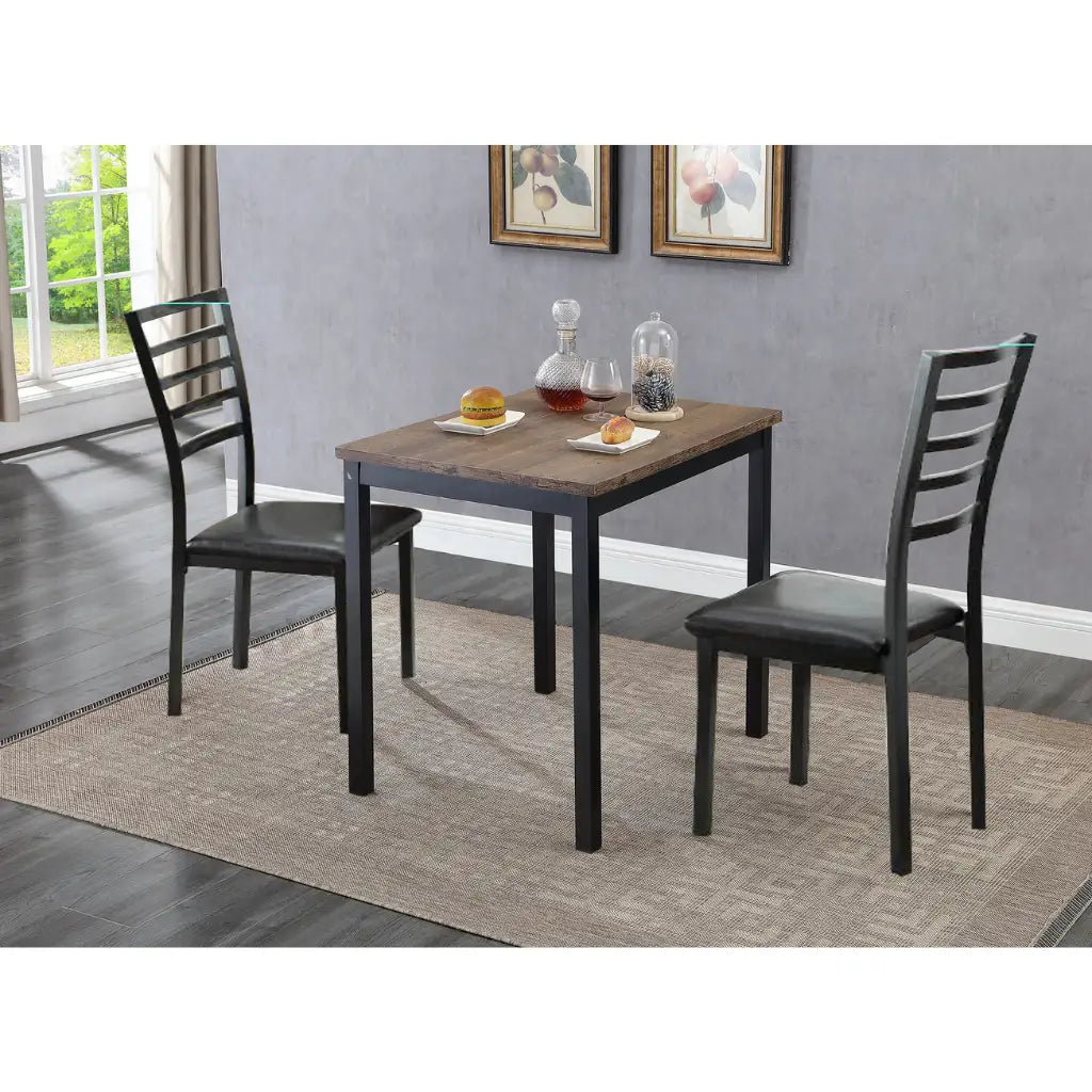 Wood Bistro Dining Set with PU Chairs