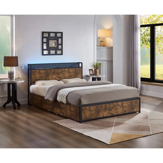 Wooden double bed