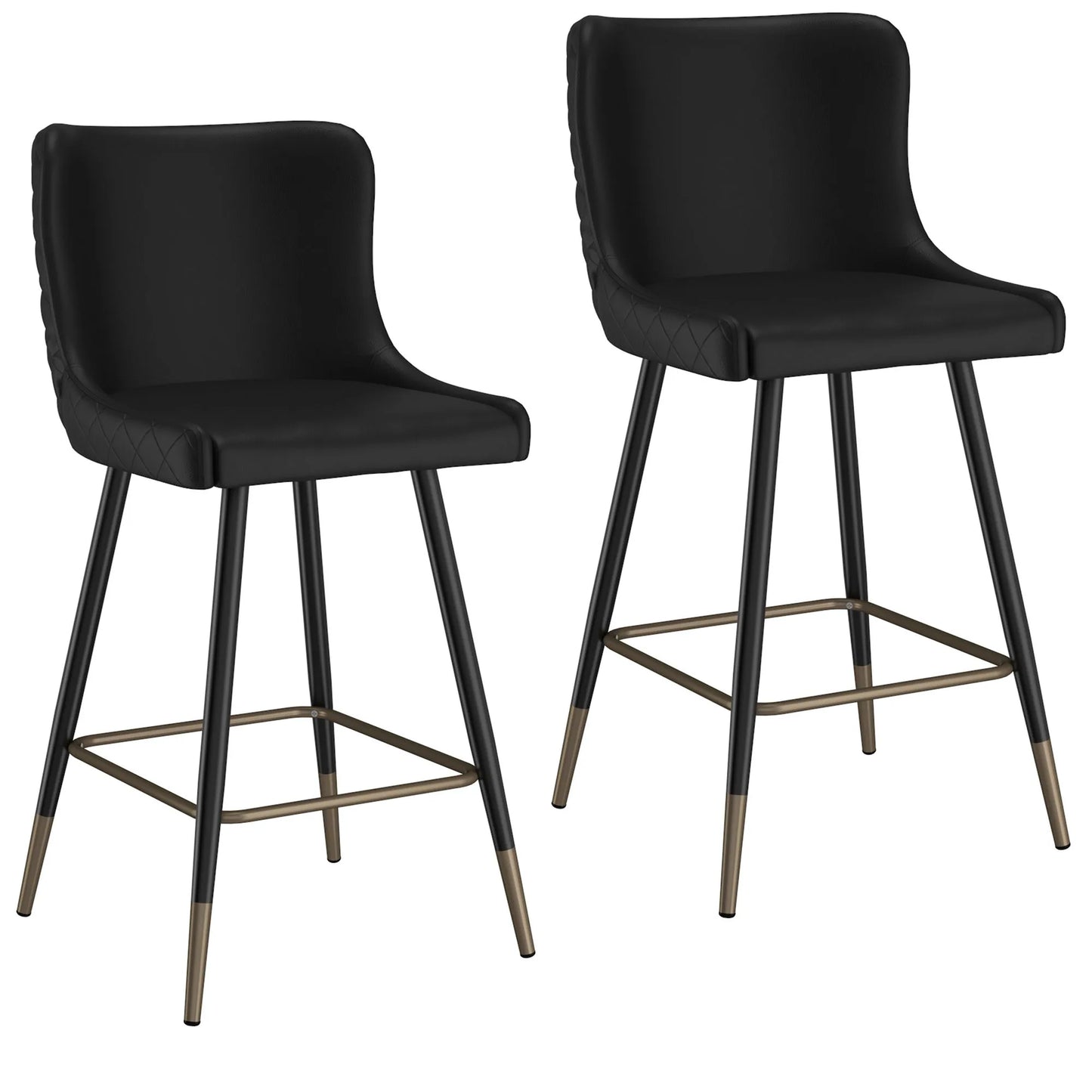 Xander 26 Black Faux Leather Counter Stools – Set of 2