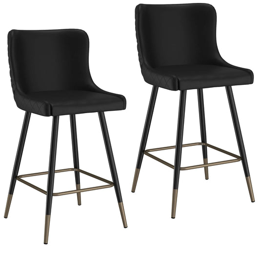 Xander 26 Black Faux Leather Counter Stools – Set of 2
