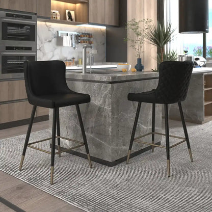 Xander 26 Black Faux Leather Counter Stools – Set of 2