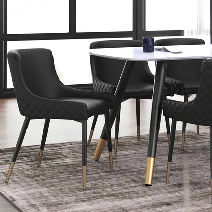 Xander Modern Dining Chair in Faux Leather with - Set of 2