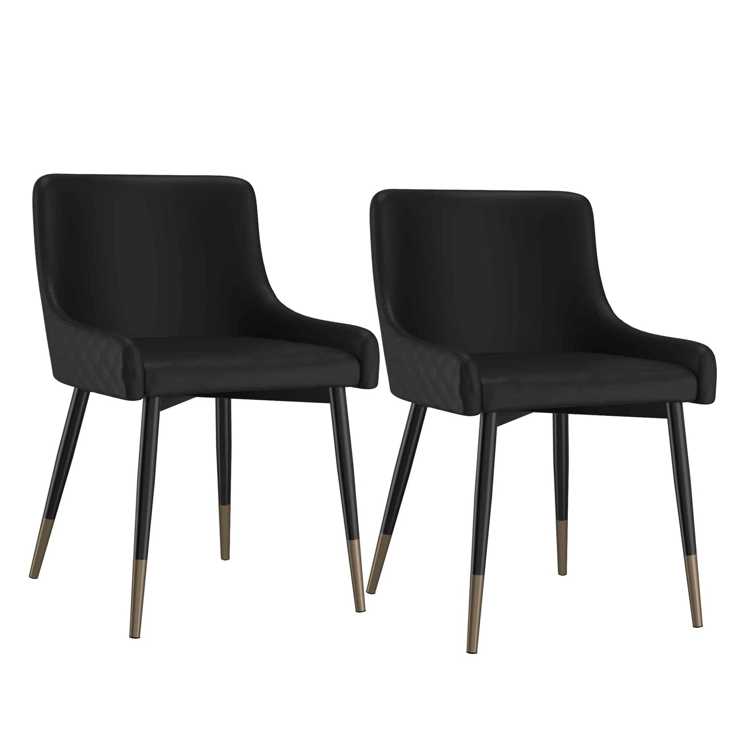 Xander Modern Dining Chair in Faux Leather with - Set of 2