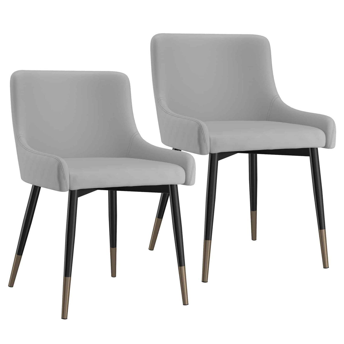Xander Modern Dining Chair in Faux Leather with - Set of 2