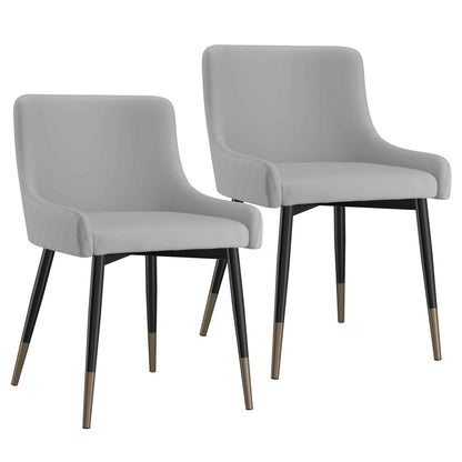 Xander Modern Dining Chair in Faux Leather with - Set of 2