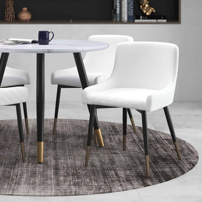 Xander Modern Dining Chair in Faux Leather with - Set of 2