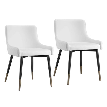 Xander Modern Dining Chair in Faux Leather with - Set of 2