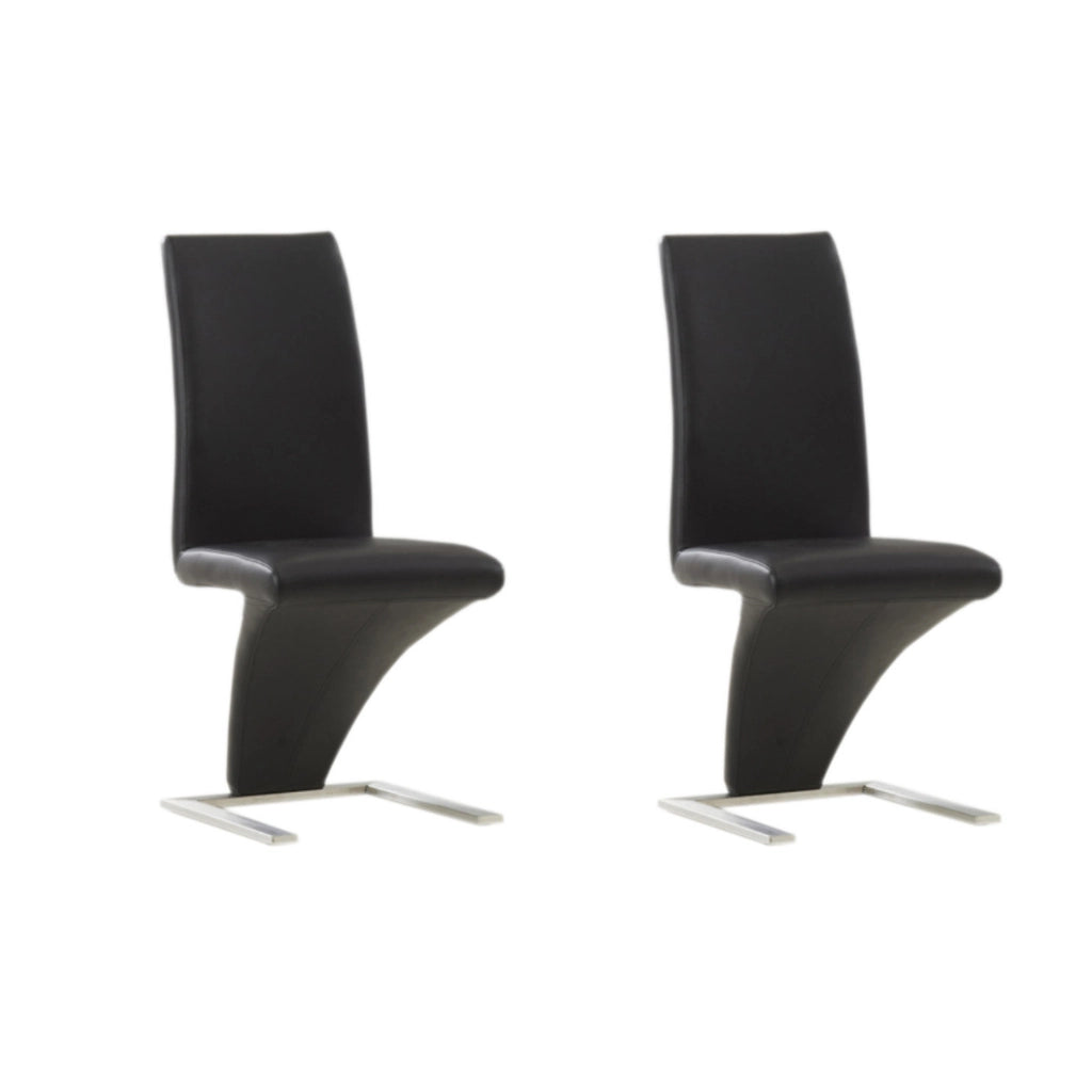  black dining chairs with modern design 