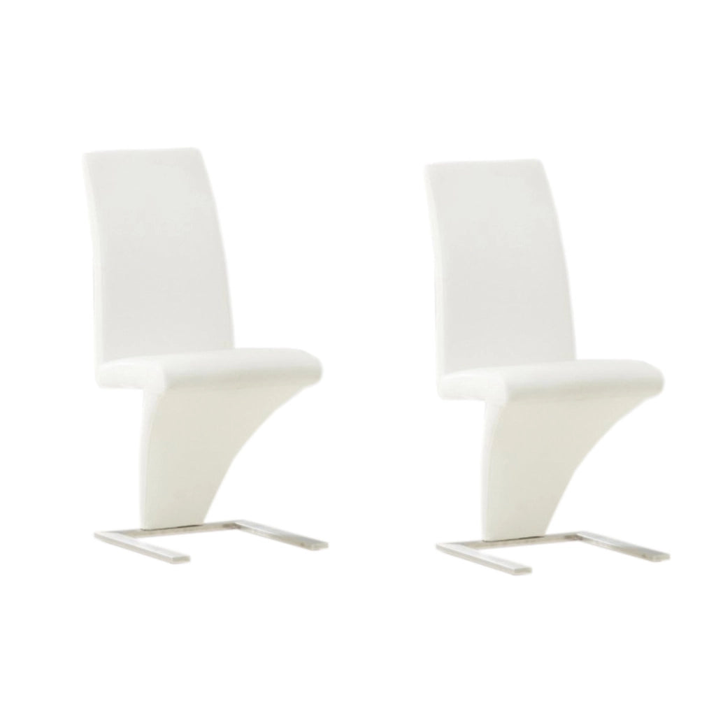 Two white chair set with a modern design 