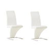 Two white chair set with a modern design 
