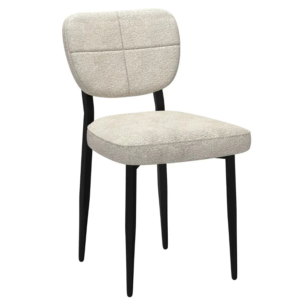 Zeke Modern Fabric Dining Chairs – Set of 2, BeigeBlack