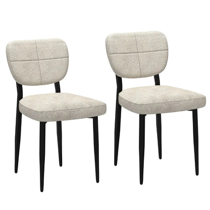 Zeke Modern Fabric Dining Chairs – Set of 2, BeigeBlack