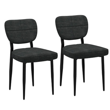 Zeke Modern Fabric Dining Chairs – Set of 2, BeigeBlack