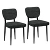 Zeke Modern Fabric Dining Chairs – Set of 2, BeigeBlack