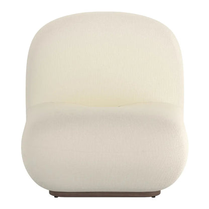 Zilano Boucle Accent Chair – Modern Cozy Seating with Walnut Base