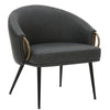 Zita Faux Leather Accent Chair with Aged Gold Arms