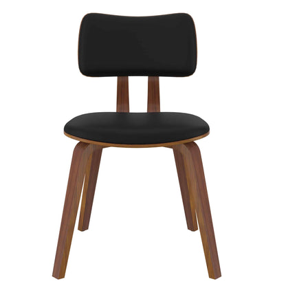 Zuni Side Chair in Black Faux Leather and Walnut | Modern Dining Chair Montréal
