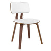 Zuni Mid-Century Modern Dining Chair with Fabric Upholstery and Natural Wood Finish