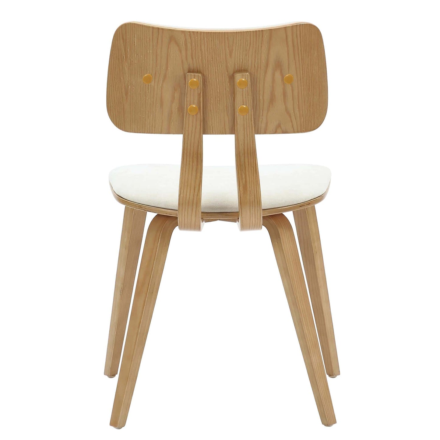 Zuni Mid-Century Modern Dining Chair with Fabric Upholstery and Natural Wood Finish