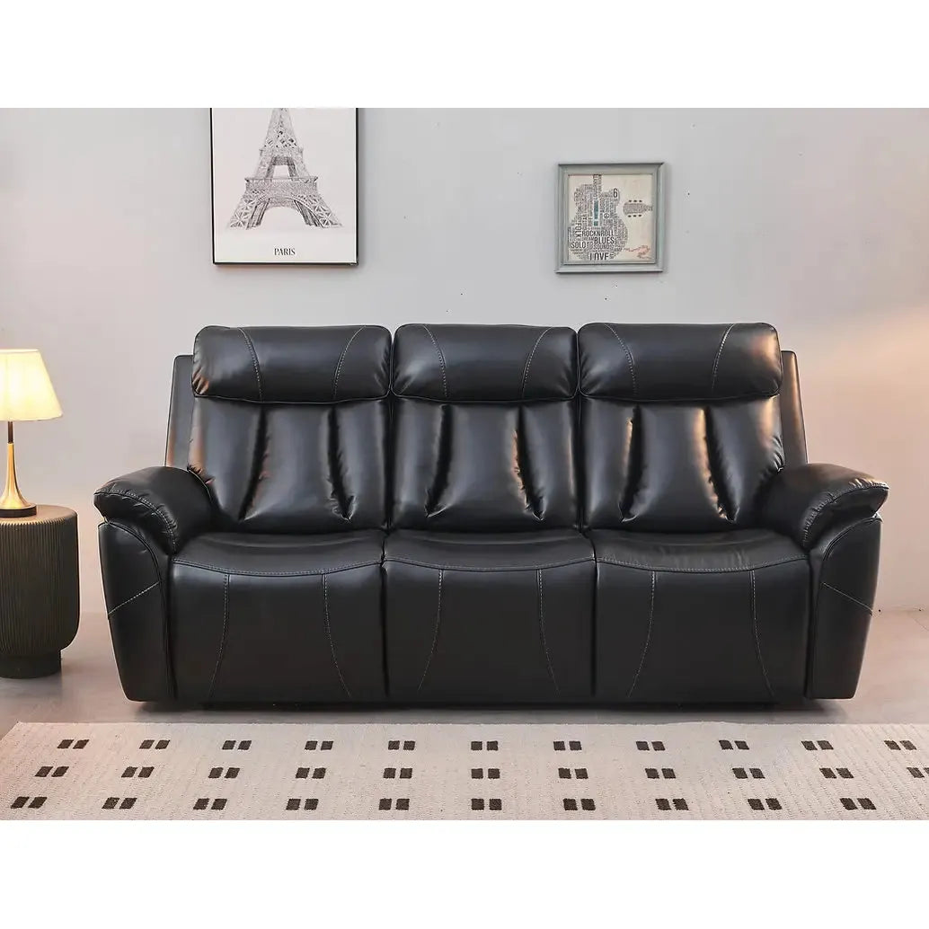 Black leather sofa 