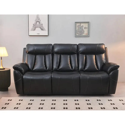 Black leather sofa 