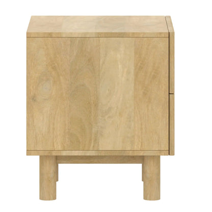 Sangra Mango Wood Nightstand with 2 Drawers