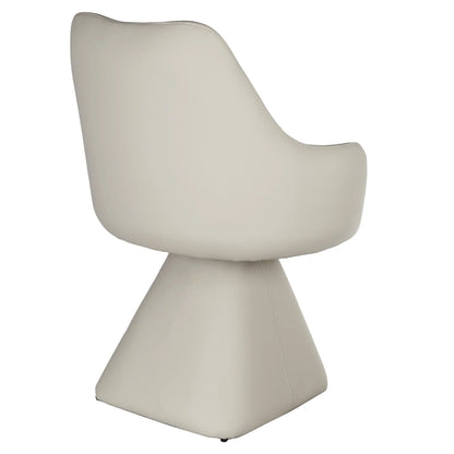 Caprese Swivel Dining Chair in Black Faux Leather – Contemporary Upholstered