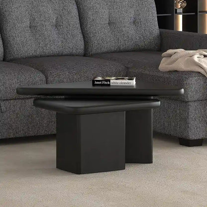 Draco 2pc Solid Wood Coffee Table Set - Nesting Triangular Tables