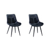 Two black chairs with quilted backrests 