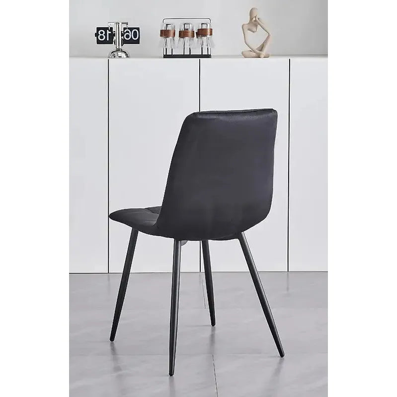 Black velvet dining chair 