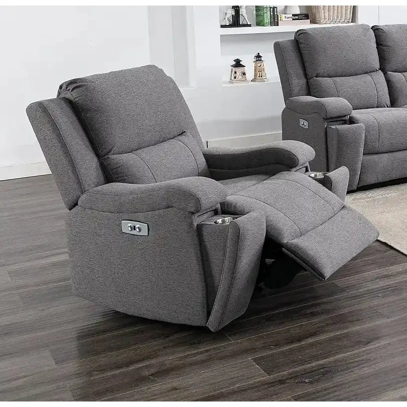 Modern 3-Piece Power Recliner Sofa Set with USB & Cup Holders