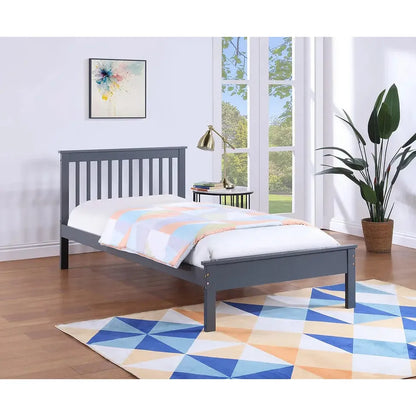 Grey Wooden Single Bed