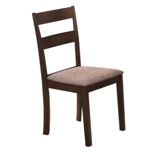 2-Piece Contemporary Espresso Dining Chairs with Fabric Cushions