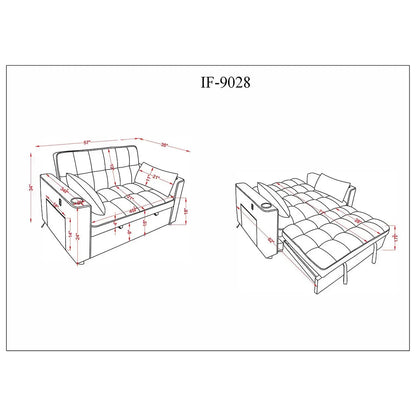 Convertible Sofa Bed Sectional with Storage & USB