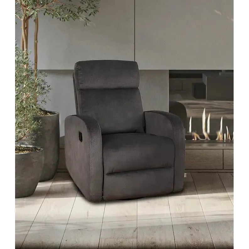 Charcoal recliner chair for modern living room 