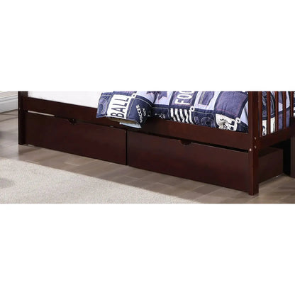 Storage Option of Espresso Bunk Bed