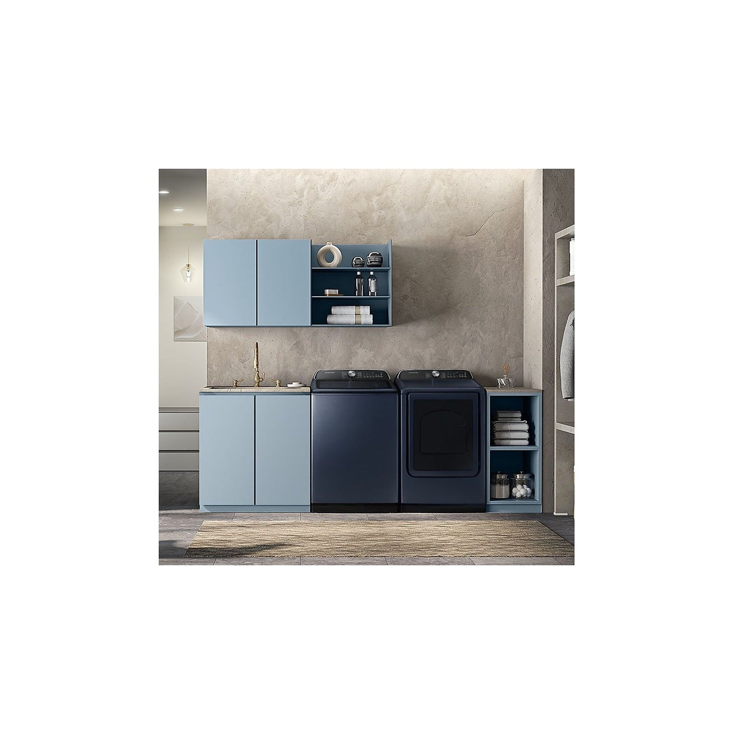 Samsung 7100 Top Load Washer Dryer Combo – Large Capacity with Pet Care  Solution , Navy