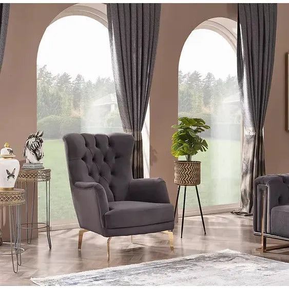 DREAMS Sofa Set with Stainless Steel Legs and Convertible Bed