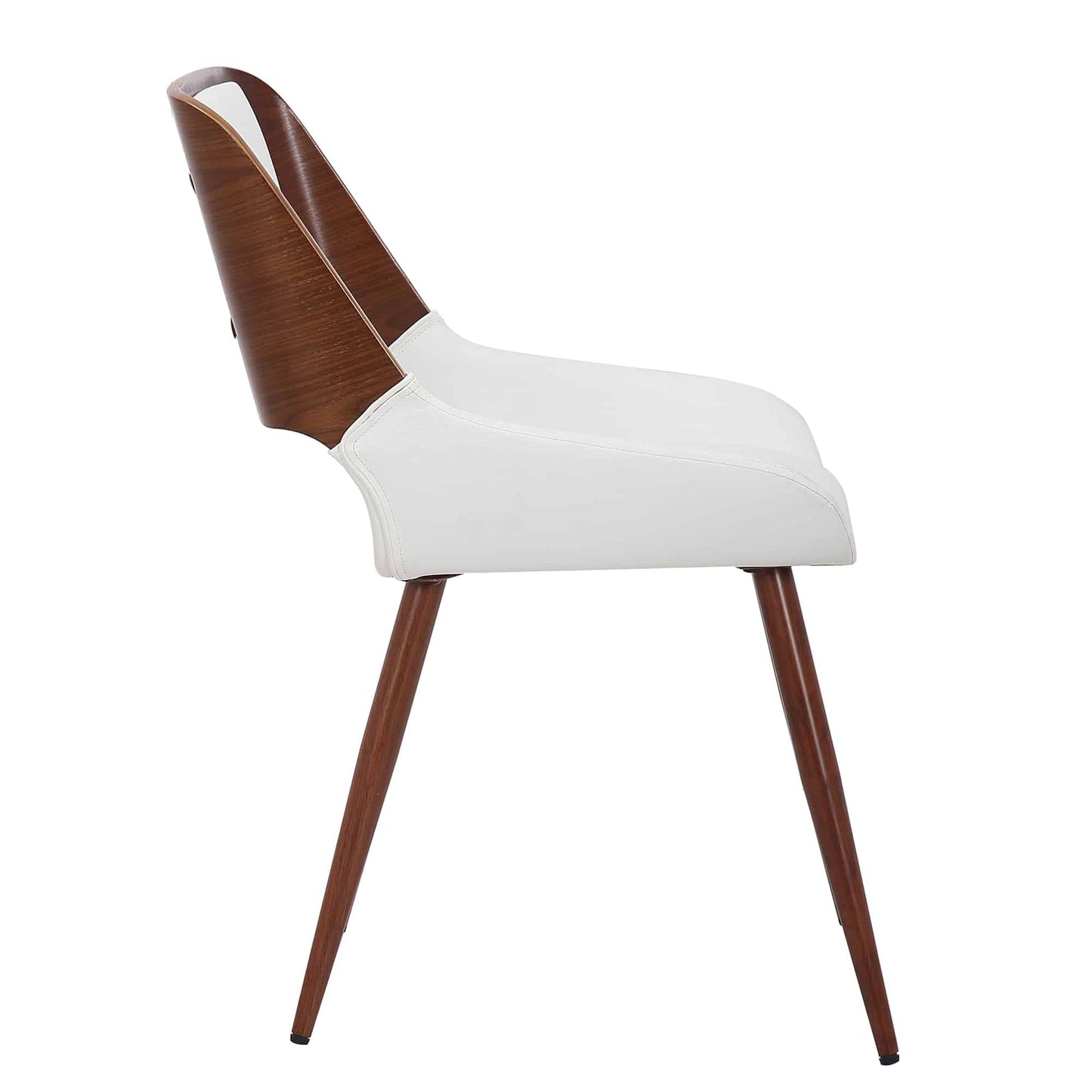 Hudson Mid-Century Modern Side Chair – Faux Leather Dining or Accent Chair
