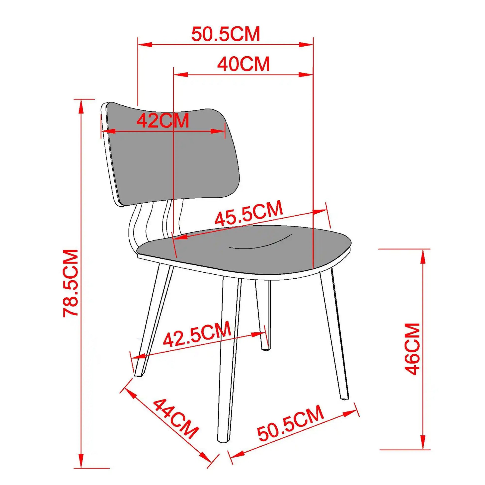 chair dimension of Suzette/Zuni 5 Piece Modern Dining Set 
