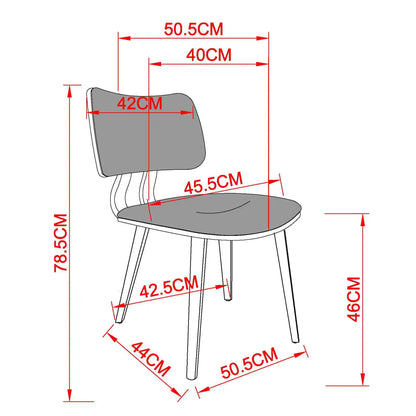 chair dimension of Suzette/Zuni 5 Piece Modern Dining Set 