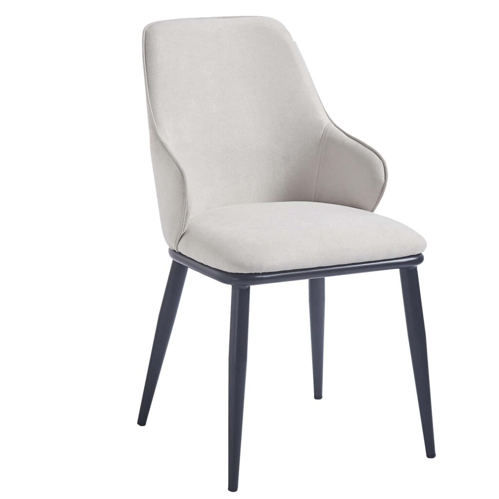 Kash Dining Chair, Modern Fabric Upholstered Armchairs - Set of 2