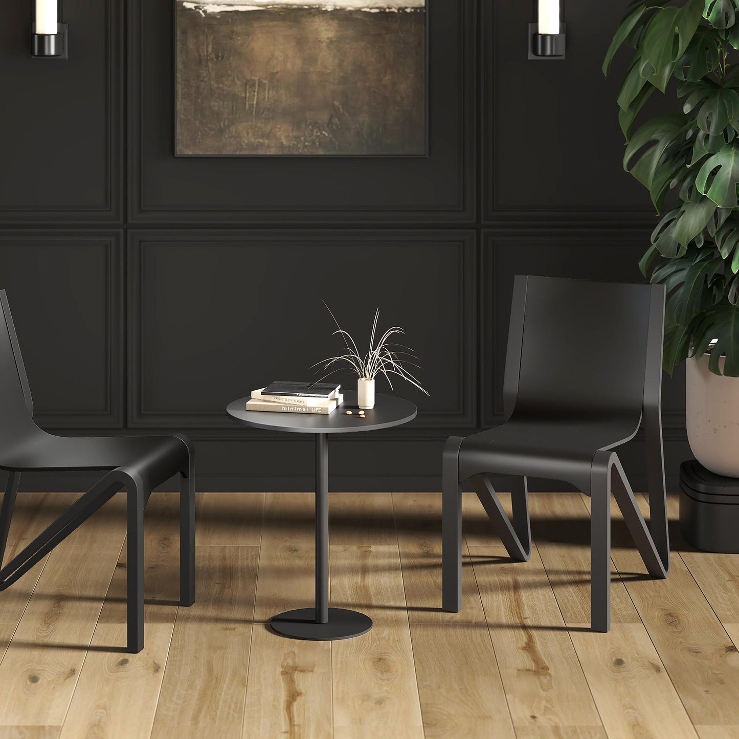Soren Mid-Century Modern Stackable Dining Chairs, Set of 2