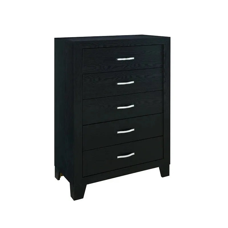 Black chest with four drawers 